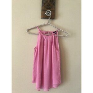 Ann Taylor Petite Womens Size XXSP Pink Gauzy Sleeveless Top